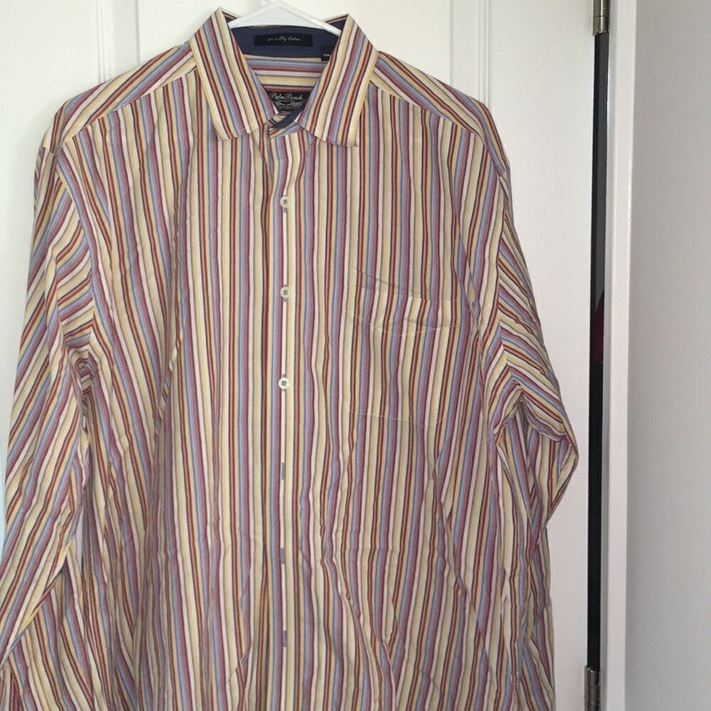 Palm Beach Rainbow Stripe Mens summer casual shirt